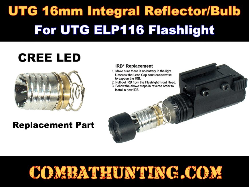 UTG 16mm Integral Reflector/Bulb for ELP116 Flashlight style=