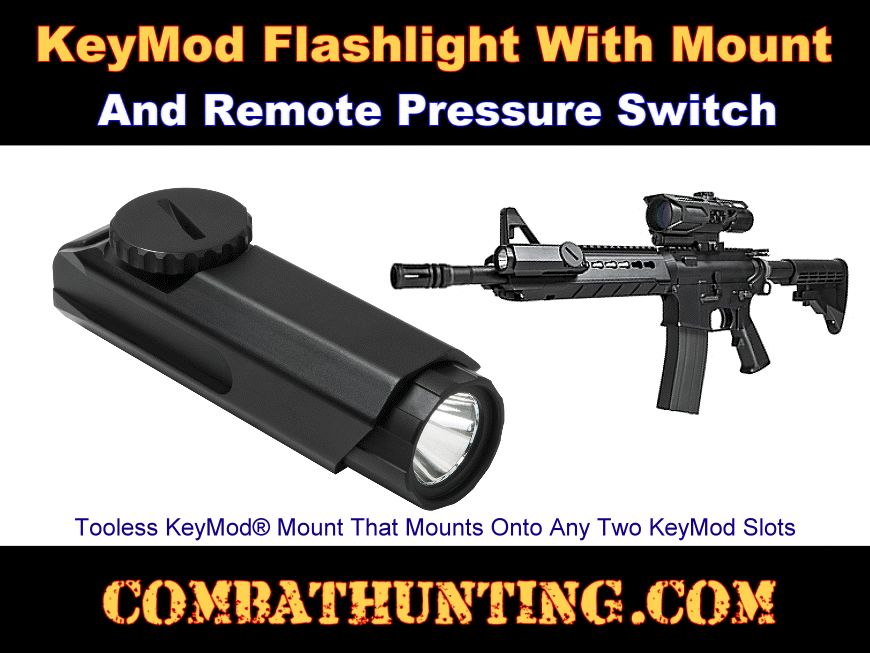 KeyMod Flashlight With Mount and Remote Pressure Switch style=