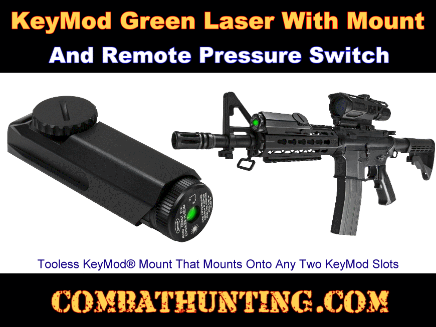 KeyMod Green Laser With Mount and Remote Pressure Switch style=