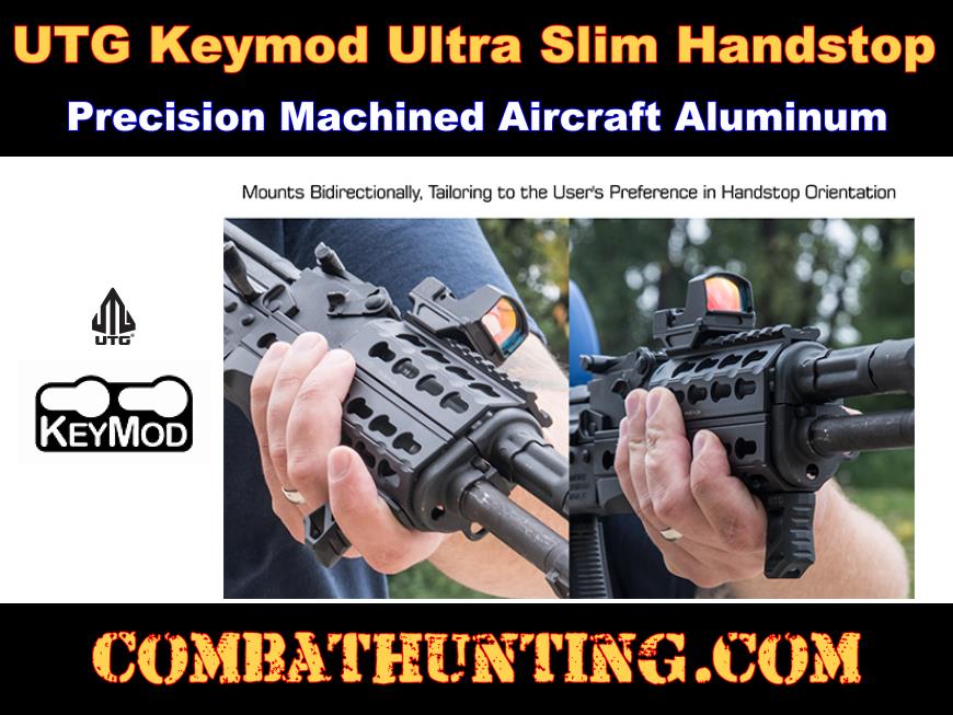 UTG Keymod Ultra Slim Handstop Matte Black style=