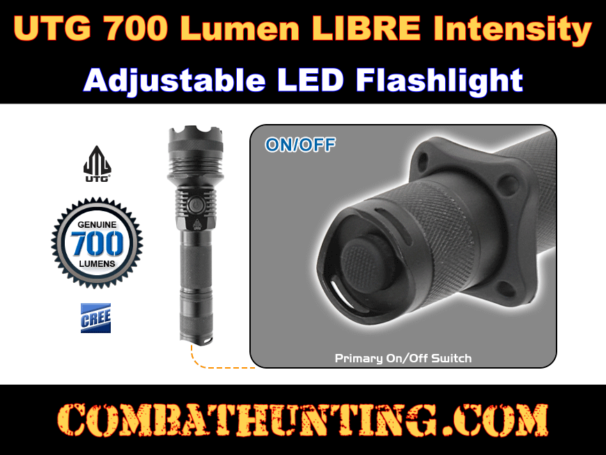 UTG 700 Lumen LIBRE Intensity Adjustable LED Flashlight style=