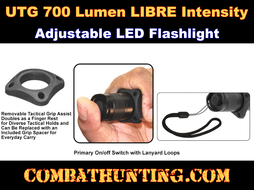 Tactical flashlight with strobe function LED 700 Lumens style=