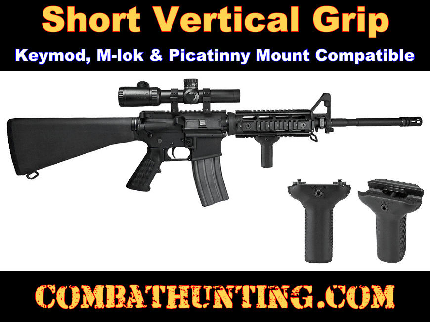 Tactical Vertical Grip Black Picatinny Style Compatible With Shotguns.