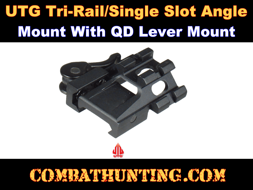 Tri-Rail Single Slot Angle Mount QD Lever Lock UTG style=