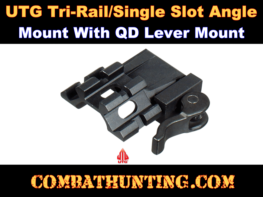 Tri-Rail Single Slot Angle Mount QD Lever Lock UTG style=