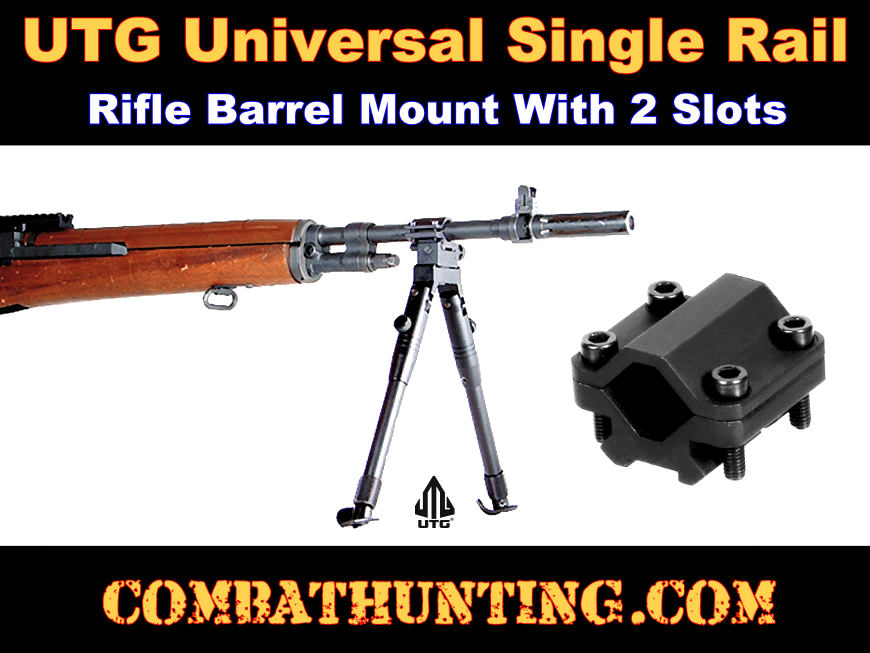 Universal Rifle Barrel Mount Picatinny Rail 2 Slot UTG style=