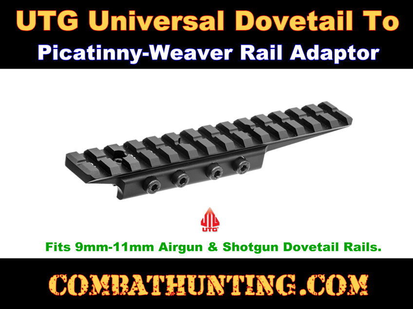 UTG Leapers Dovetail to Picatinny Rail Adaptor, Black style=