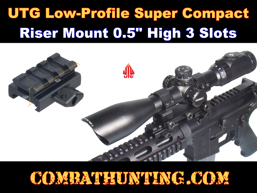UTG Low-Profile Compact Riser Mount, 0.5