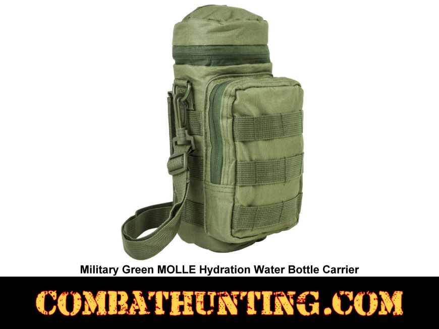 VISM MOLLE Gear Hydration Water Bottle Pouch Utility Holder PALS Straps Green 