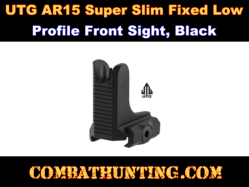 UTG AR15 Super Slim Fixed Low Profile Front Sight Black style=