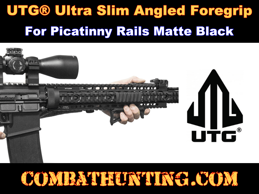 UTG® Ultra Slim Angled Foregrip Picatinny Matte Black style=
