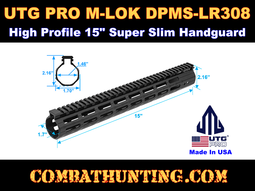 UTG PRO M-LOK DPMS-LR308 High Profile 15