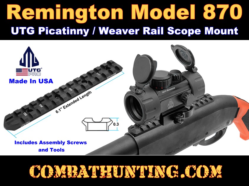 Fits Remington 870 Rifle Scope Mount Picatinny Weaver Rail Accessories Aluminum 