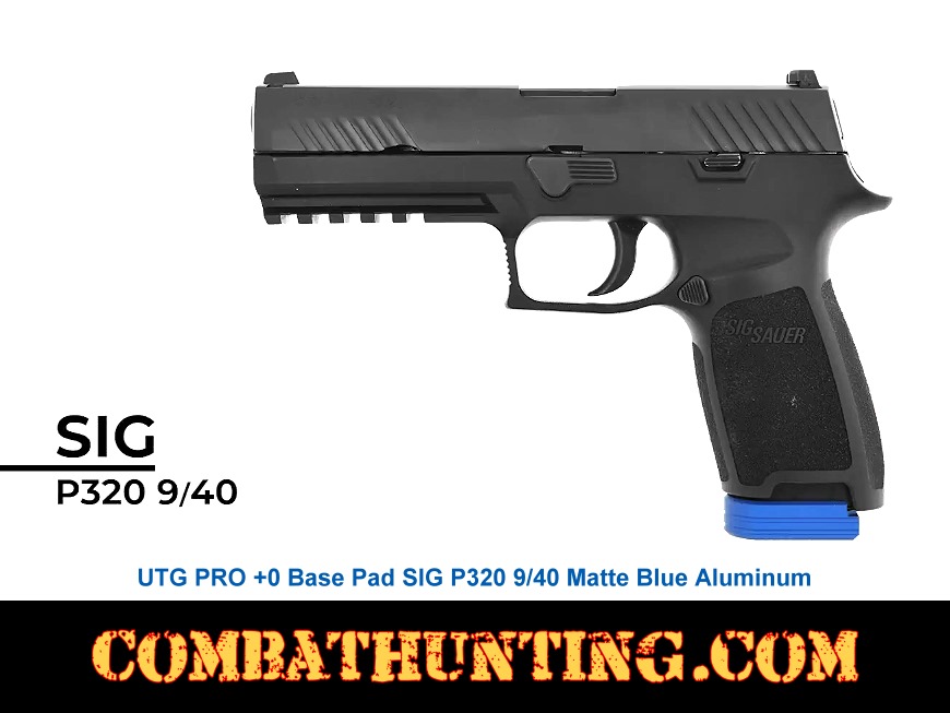 UTG PRO +0 Base Pad SIG P320 9/40 Matte Blue Aluminum style=