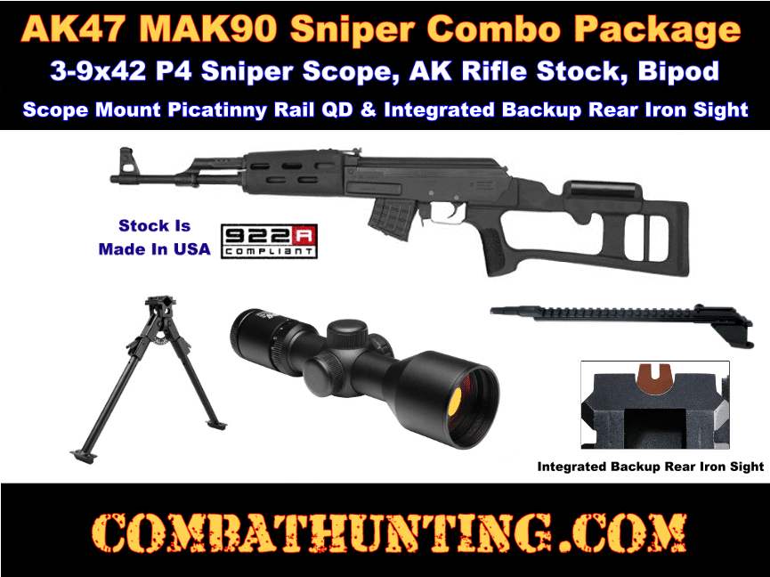 Mak 90 Ak47 Dragunov Stock With Sniper Combo Kit Scope Package style=