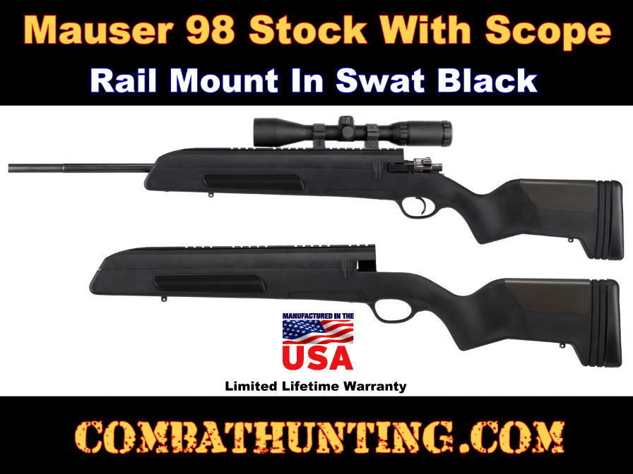 Mauser K98 stock With Scope Mount Black style=