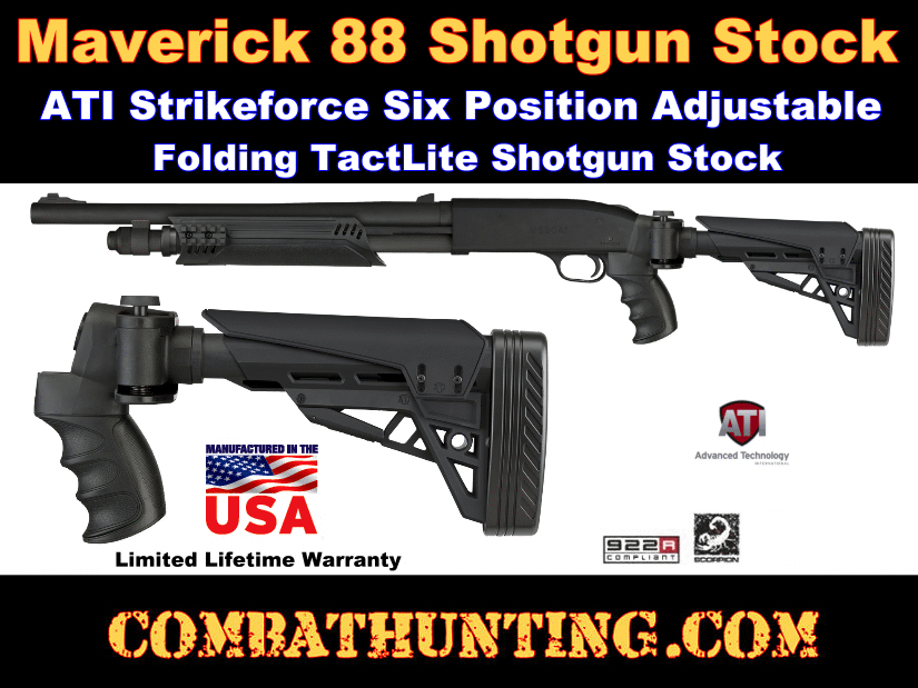 Maverick 88 Stock 12/20 Strikeforce Side-Folding Shotgun Stock 6-Position Adjustable style=