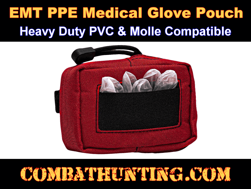 Red EMT Glove Pouch Molle Medical Glove Pouch style=