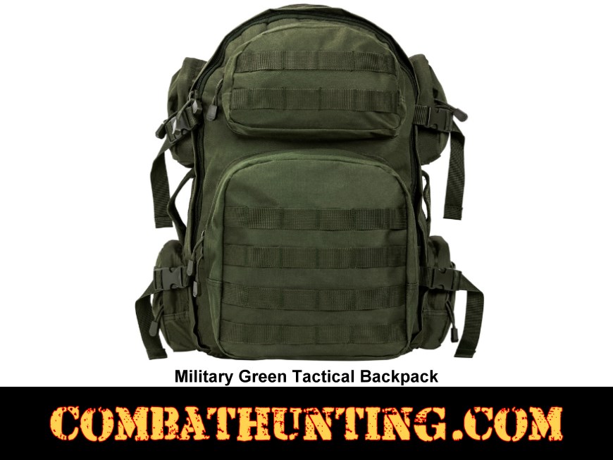 Military Green Tactical Backpack MOLLE style=