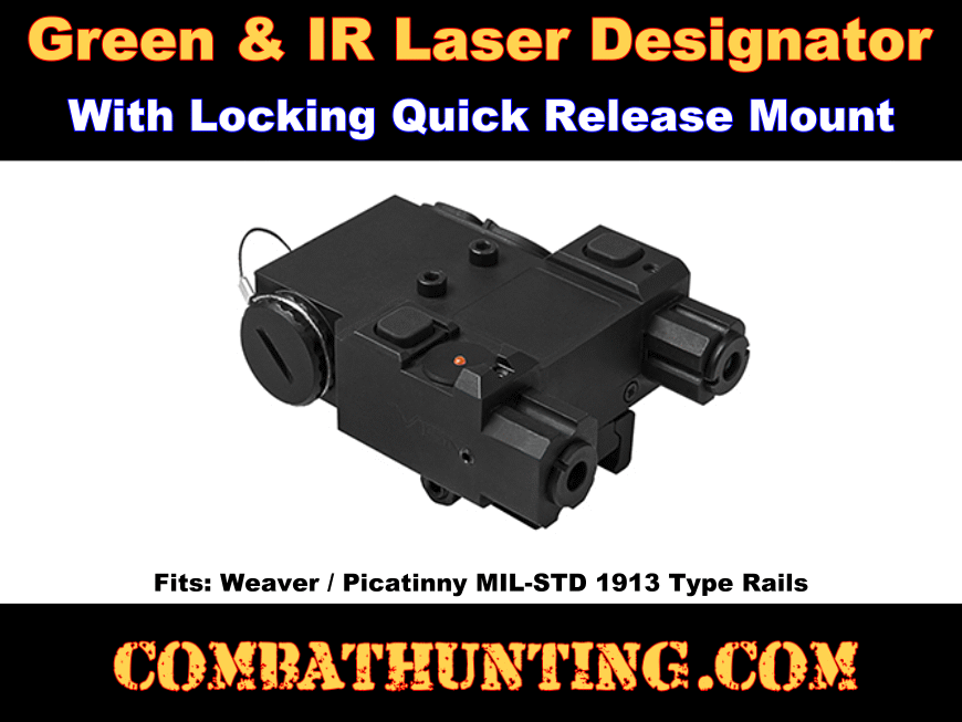 Green & IR Laser Designator With QR Mount Black style=