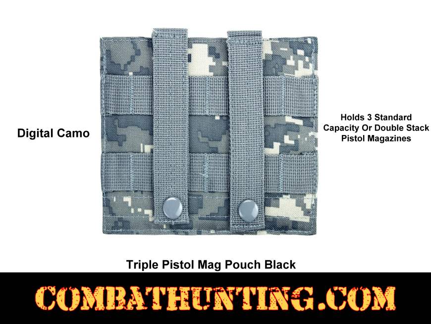 Digital Camo Triple Pistol Mag Pouch Molle style=