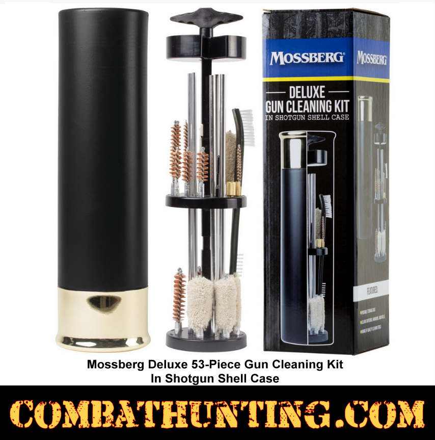Mossberg Deluxe 53-Piece Gun Cleaning Kit In Shotgun Shell Case style=