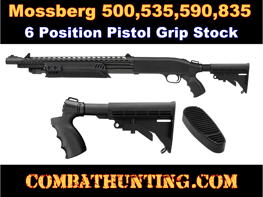 Mossberg 500/590 Pistol Grip Stock Tactical Six Position Buttstock style=