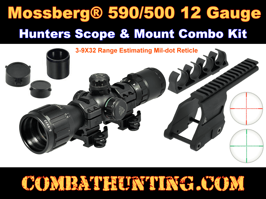 Mossberg® 590/500 12 gauge shotgun Scope & Mount Combo 3-9x32mm style=