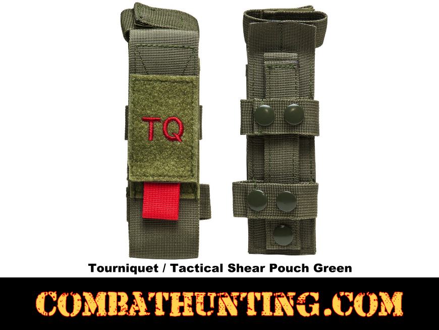 Emergency Tourniquet With Tactical Shear Pouch Green style=