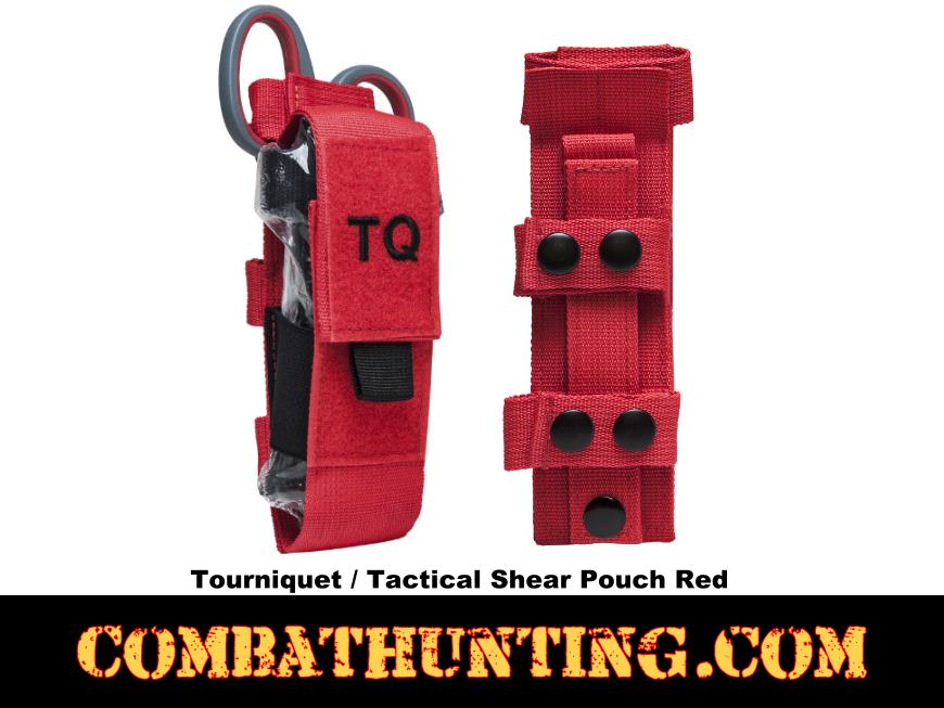 Emergency Tourniquet With Tactical Shear Pouch Red style=