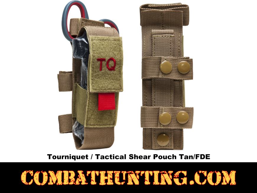 Emergency Tourniquet With Tactical Shear Pouch Tan/FDE style=