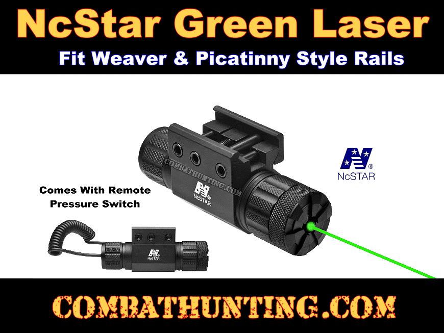 Pistol Rifle Shotgun Green Laser With Picatinny/Weaver Mount & Pressure Switch style=