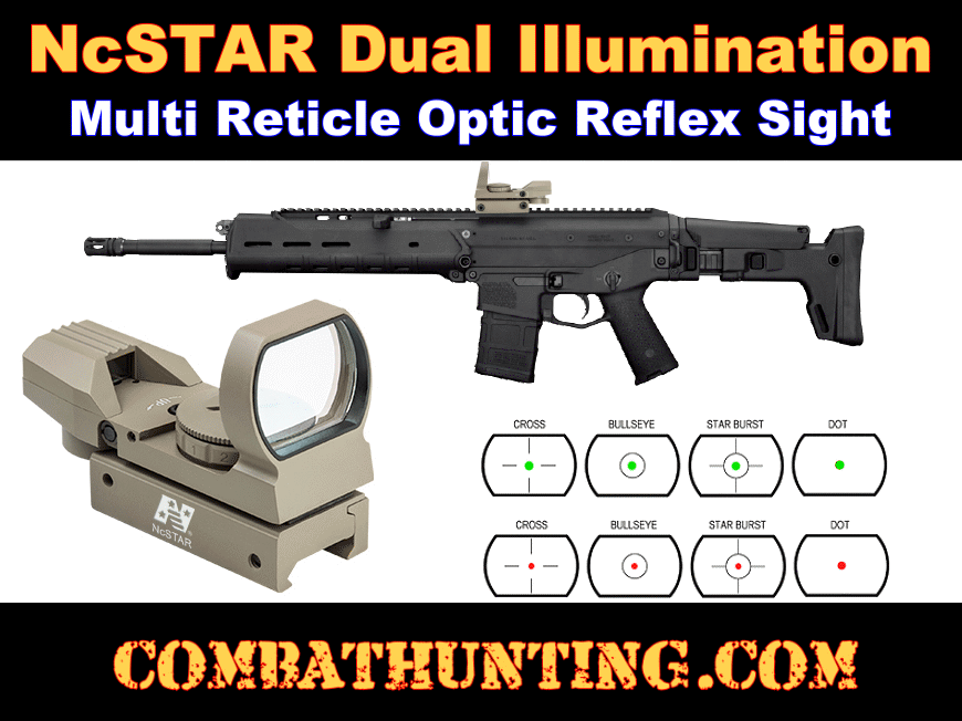 NcSTAR Tan / FDE Dual Illumination Multi Reticle Optic Reflex Sight style=