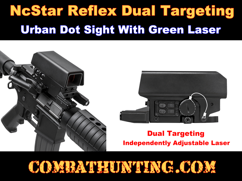 Ncstar Urban Dot Sight w/Green Laser & Red/White Nav style=
