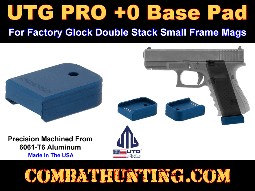 UTG PRO +0 Base Pad Glock Small Frame Matte Blue Aluminum style=