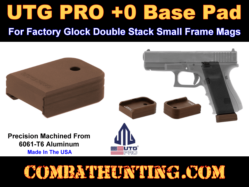 UTG PRO +0 Base Pad Glock Small Frame Matte Bronze Aluminum style=