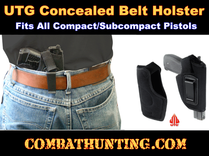UTG Concealed Belt Holster, Right Handed, Black IWB style=