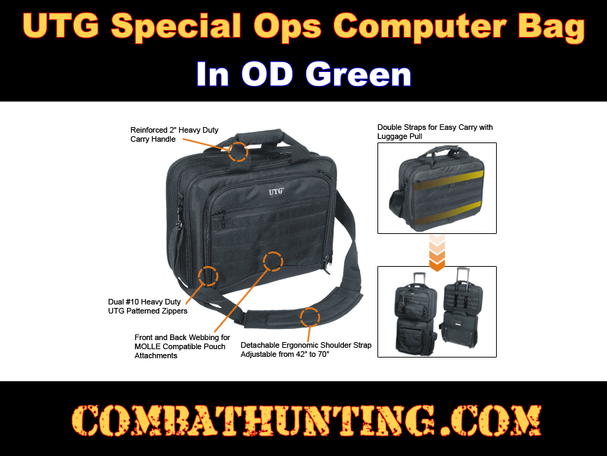 UTG Special Ops Computer Bag OD Green style=