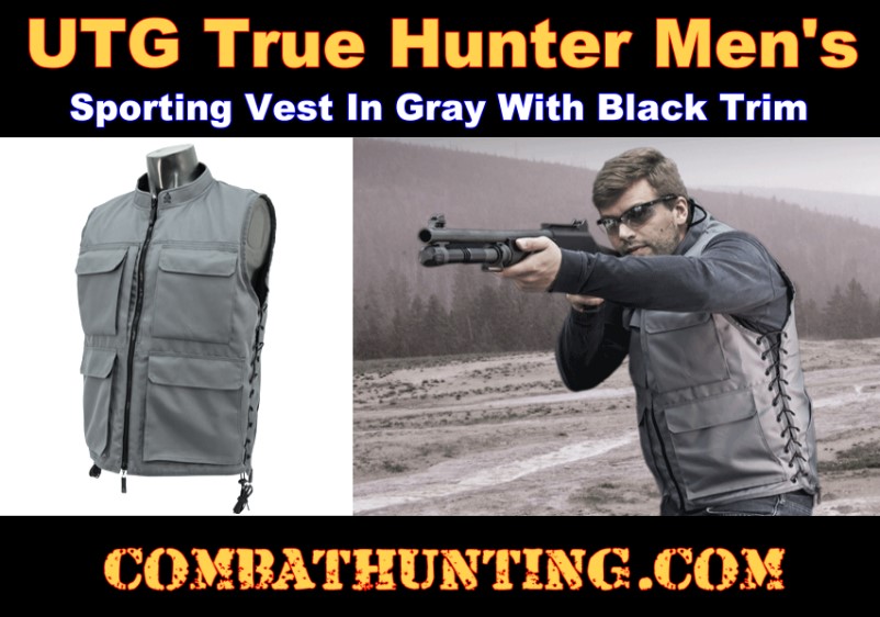 UTG True Hunter Men's Sporting Vest In Gray/Black style=