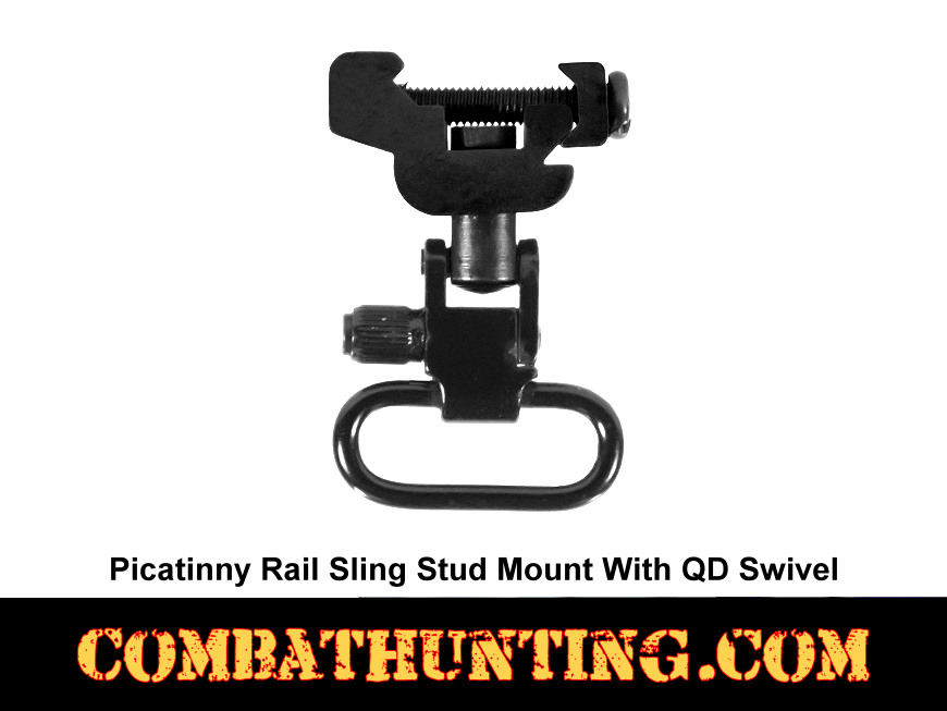 Picatinny Rail Sling Stud Mount With QD Sling Swivel style=