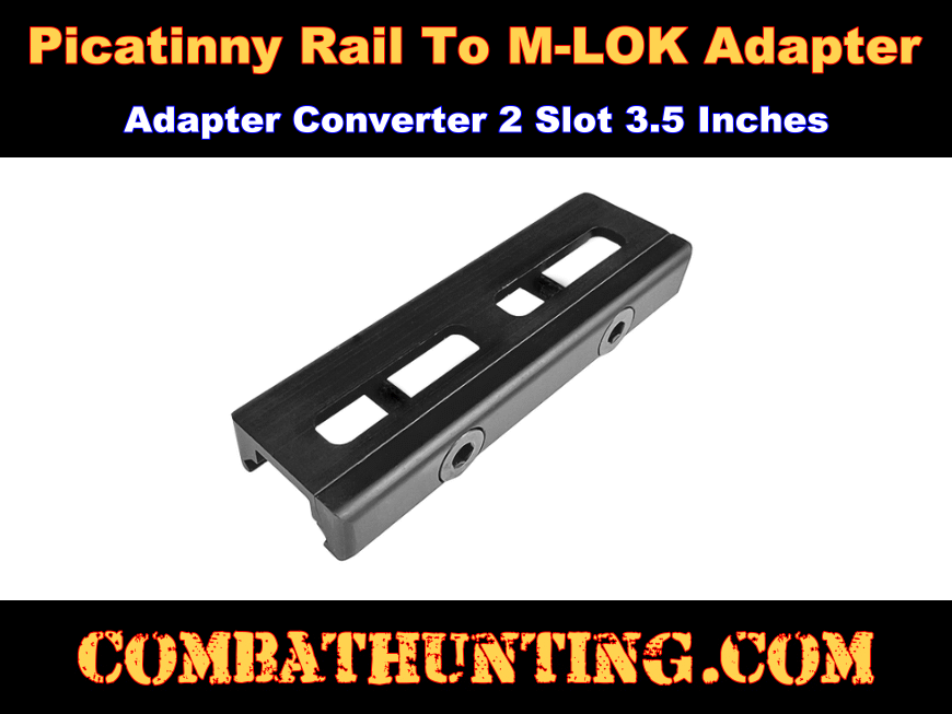 Picatinny Rail To M-LOK Adapter Converter Two Slot style=