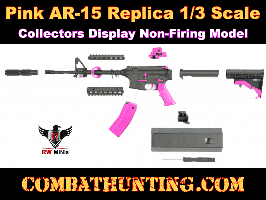 Pink AR-15 RW Minis Replica 1/3 Scale Non-Firing Model style=