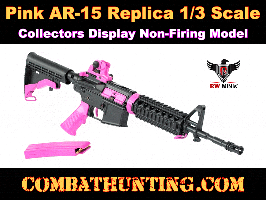 Pink AR-15 RW Minis Replica 1/3 Scale Non-Firing Model style=