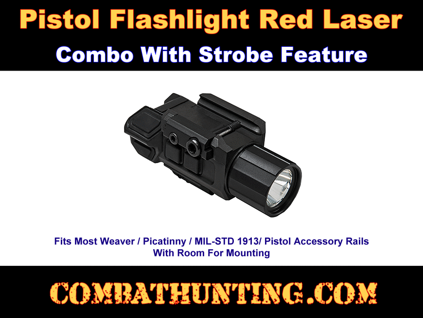 Pistol Flashlight Laser Combo With Strobe style=