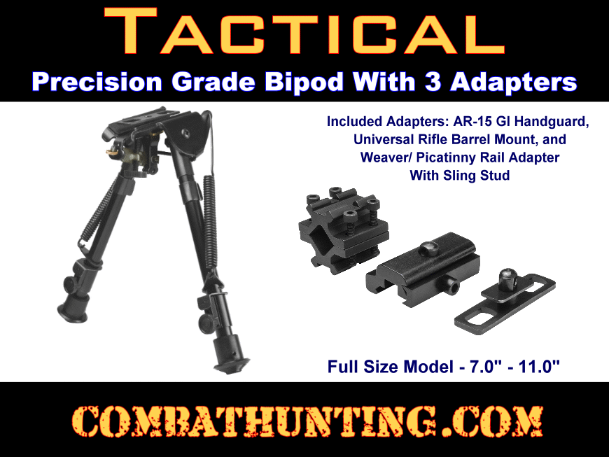 NcStar Precision Grade Bipod Fullsize 3 Adapters 7 to 11 inches style=