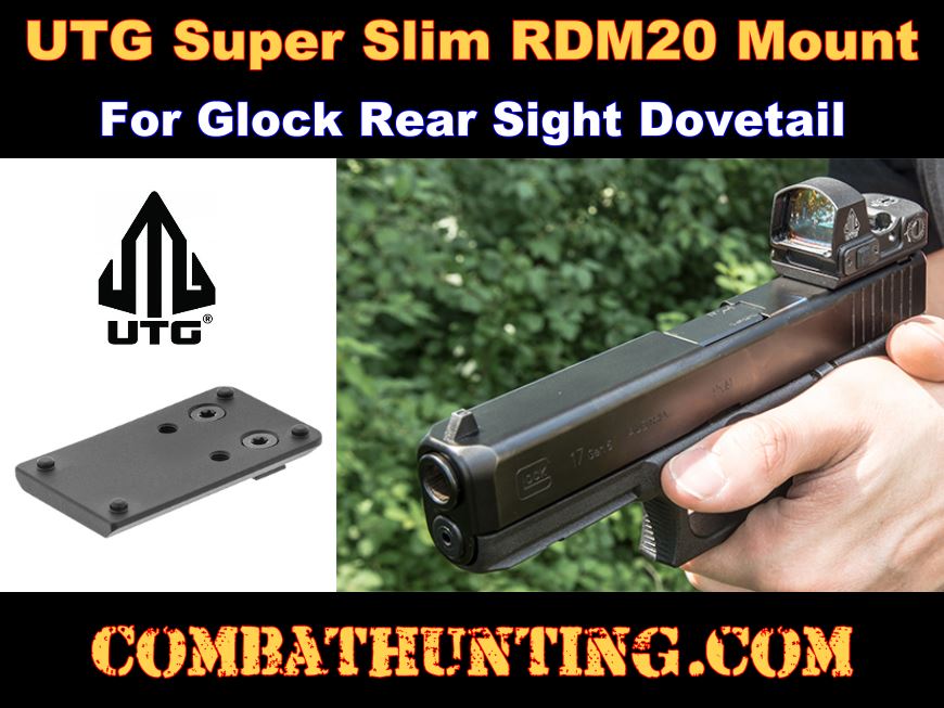 UTG Super Slim RDM20 Mount for Glock Rear Sight Dovetail style=