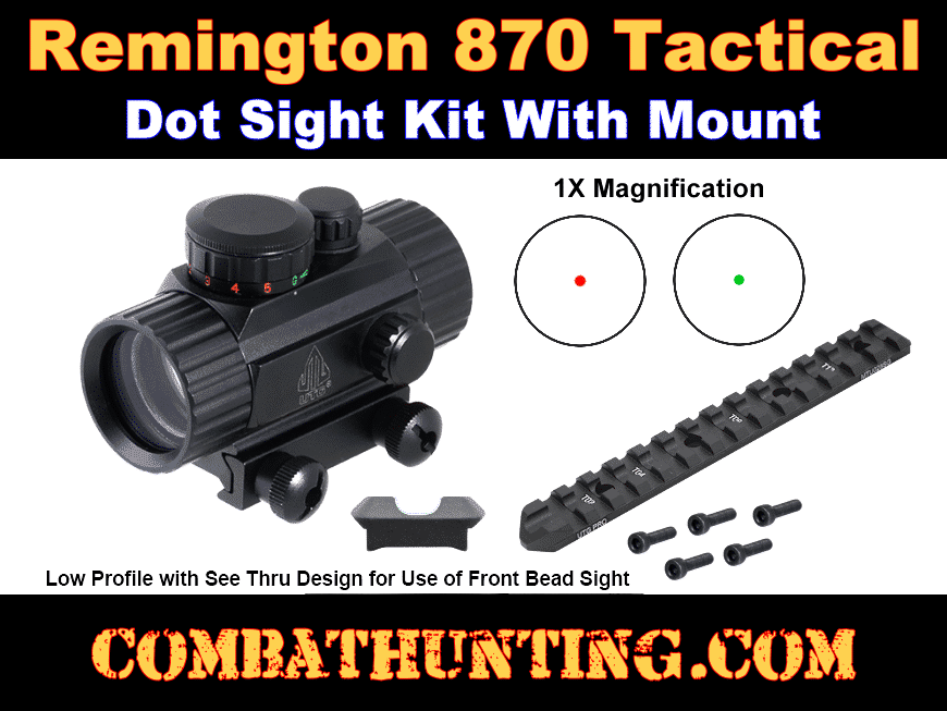 Remington 870 Tactical Red Dot Sight With Picatinny Rail style=