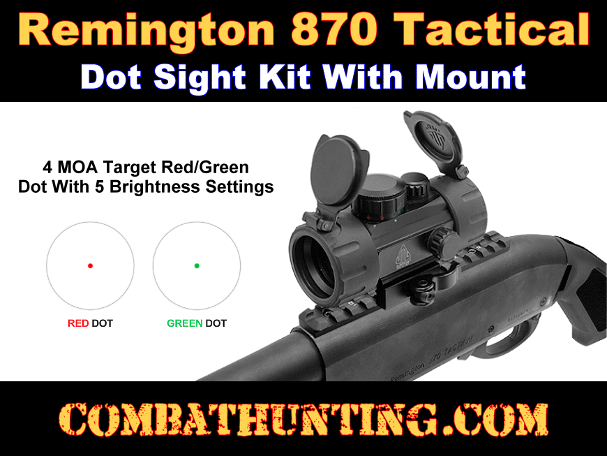 Remington 870 Tactical Red Dot Sight With Picatinny Rail style=