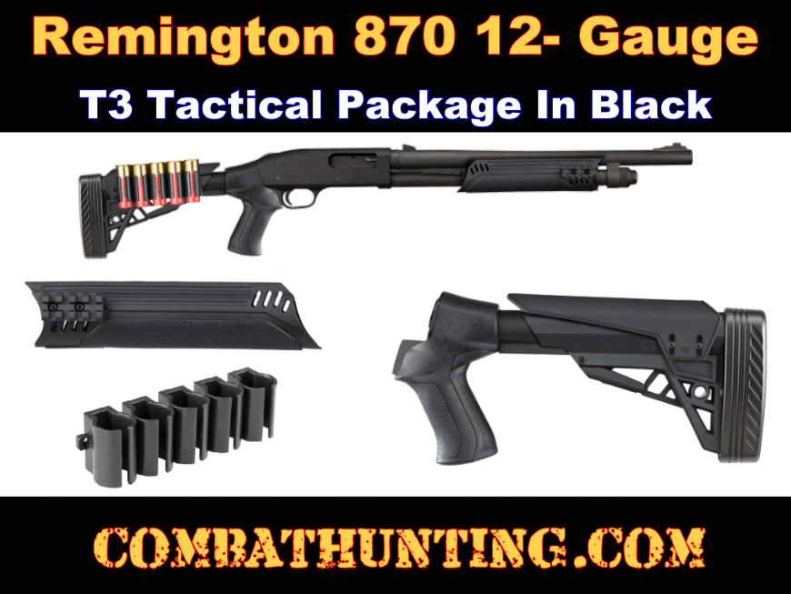 Remington 870 Tactical Stock & Forend Package In Black style=