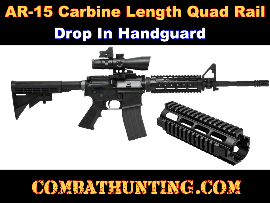 Ruger AR-556 Quad Rail Carbine Length Drop-in Handguard style=